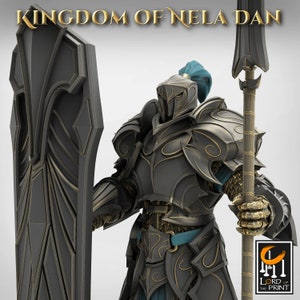 Male Elf Cleric Paladin Knight v6 Premium dnd Miniature Mini Fighter Warrior | Resin 3D Printed | 28mm 32mm 100mm | 43127