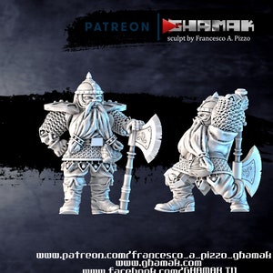 Dwarf Dwarven Infantry Warrior | Premium 3D Printed Fantasy Tabletop Miniatures 28mm 32mm up to 100mm |    dnd  20340