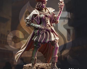 Weibliche Schurke Gunslinger DnD Miniaturen kompatibel mit 28 mm 32 mm Tabletop Fantasy Minis | 50519