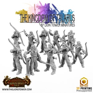 10 Pack Ranger Archer | Premium 3D Printed Tabletop Miniatures 28mm to 100mm |   dnd   and Dragon 20805