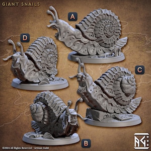 Giant Snail Set Pack Bundle dnd Miniature Mini Figure Figurine 28mm 32mm | 30831_34