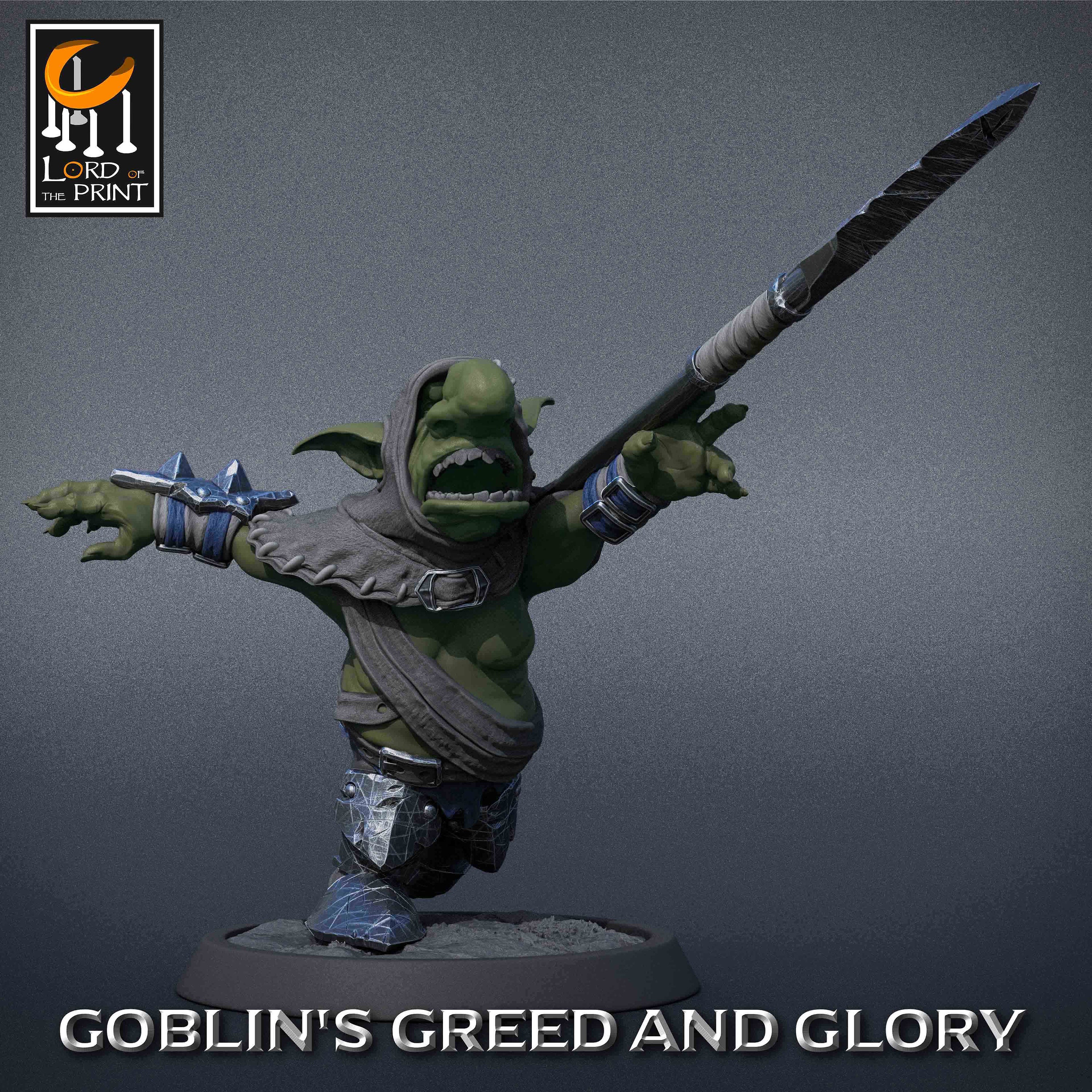 Goblin Warrior v15 Premium dnd Miniature Mini | 28mm 32mm up to 100mm | Resin 3D Printed | 43489
