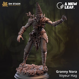 Swamp Witch Hag Premium dnd Miniature Mini | 28mm 32mm to 100mm | Resin 3D Printed | 50035