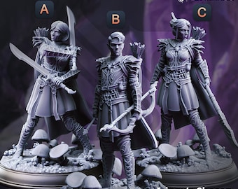 Miniaturas DnD de elfa drow compatibles con miniaturas de fantasía de 28 mm y 32 mm / 50061