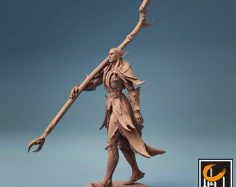 Elf Fighter v5 DnD miniatures compatible with 28mm 32mm fantasy minis | 44301