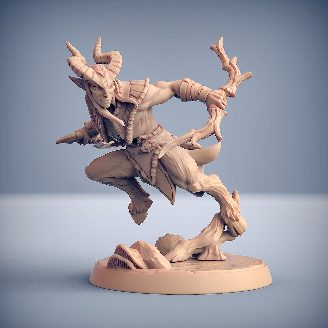 Satyr Ranger Archer A Dnd Miniatures Compatible With 28mm 32mm Fantasy ...