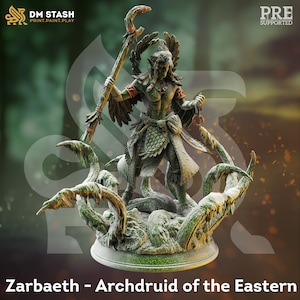 Male Druid Mage Sorceress Premium dnd Miniature Mini | Resin 3D Printed | 28mm 32mm up to 100mm | 50272