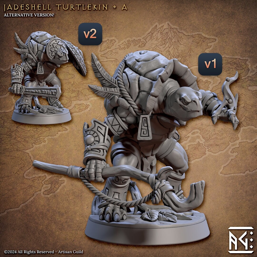 Schildkröte Tortle Zauberer Druide A Premium und Miniatur Mini Figur Figur | 28mm 32mm auf 100mm | 30821