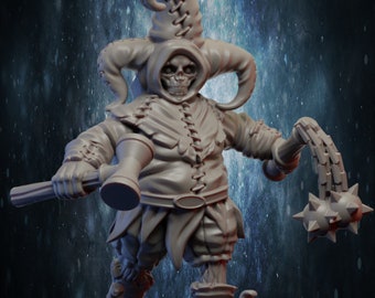 Jester Skeleton Undead | Premium 3D Printed Fantasy Tabletop