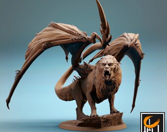 Manticore v3  DnD Miniatures compatible with 28mm 32mm fantasy minis | 44545_C_v1