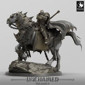Knight Cleric Paladin Rider Commander v9 Premium dnd Miniature Mini Warrior | Resin 3D Printed | 28mm 32mm 100mm | 44470