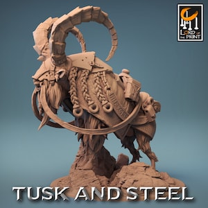 Ram Saddle Rider v3 Premium dnd Miniature Mini 28mm 32mm up to 100mm | Cleric Warrior Fighter | Resin 3D Printed | 43840