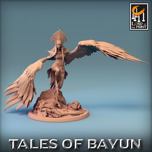 Female Harpy v6 Premium dnd Miniature Mini Fighter Warrior | Resin 3D Printed | 28mm 32mm 100mm | 44216
