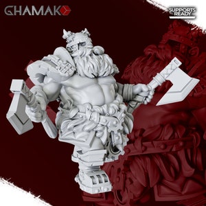 Dwarf Paladin Cleric Warrior v13 Premium dnd Miniature Mini Figurine Figure | 28mm 32mm 100mm | Resin 3D Printed | 40298