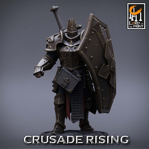 Knight Cleric Oathbreaker Paladin v21 Premium dnd Miniature Mini Warrior | Resin 3D Printed | 28mm 32mm 100mm | 43310