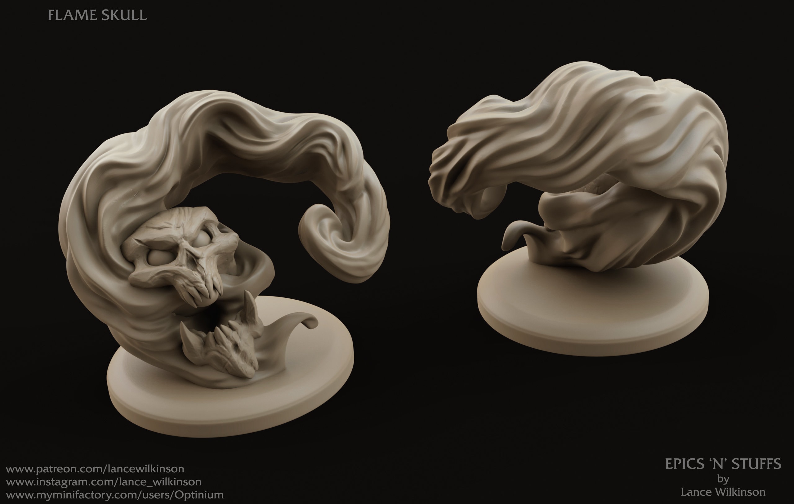 Flameskull Premium 3D Printed Fantasy Tabletop Miniatures | Etsy