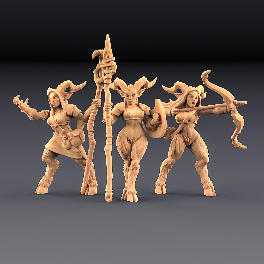 3x Female Barbarian Warriors Dungeons and Dragons DnD D&D 20723 Premium 3D Printed Fantasy Tabletop Miniatures 28mm 32mm up to 100mm