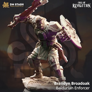 Male Barbarian Paladin Premium dnd Miniature Mini Warrior | Resin 3D Printed| 28mm 32mm up to 100mm | 50506