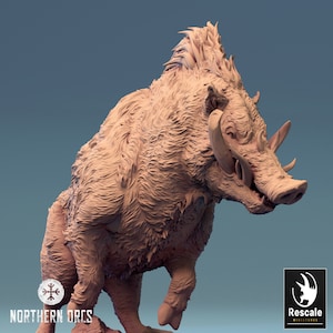 Boar Miniature v1 Premium dnd Miniature Mini | Resin 3D Printed | 28mm 32mm up to 100mm | 44580