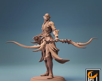 Elf Paladin Knight v1 DnD miniatures compatible with 28mm 32mm fantasy minis | 44297