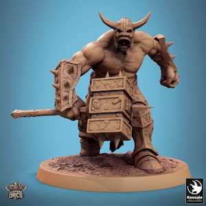 Orc Barbarian Marauder v13 Premium dnd Miniature Mini | Resin 3D Printed | 28mm 32mm up to 100mm | 46255