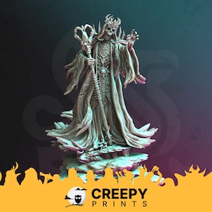 Undead Necromancer Lich DnD-miniaturen compatibel met 28 mm 32 mm fantasyminis 50331 DM0821