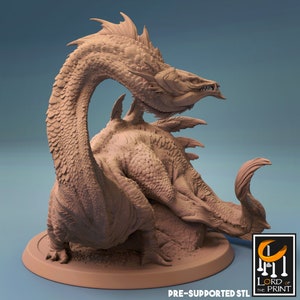 Snake Serpent Great Linnorm v2 Premium dnd Miniature Mini Figure Figurine 28mm 32mm to 100mm | 44327