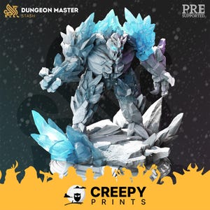Ice Crystal Golem DnD miniatures compatible with 28mm 32mm tabletop fantasy minis 50415 DM1221