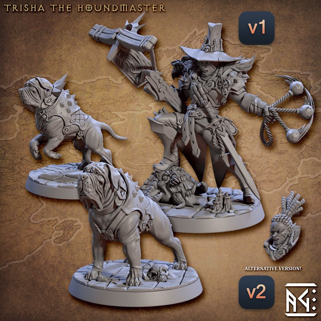 Female Hunter Ranger Archer Dnd Miniatures Compatible With 28mm 32mm ...