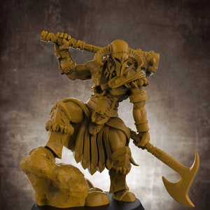 Orc Tiefling Barbar DnD Miniatures kompatibla med 28 mm 32 mm fantasyminier | 20322