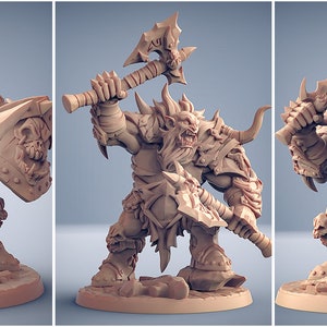 3x Orc Barbarian Berserker Brute Pack Premium dnd Miniature Mini | Resin 3D Printed | 28mm 32mm up to 100mm | 30433_35