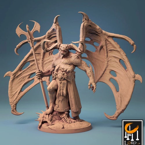 Horned Demon Rider V2 Premium 3D Printed Tabletop Miniature Etsy