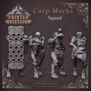 Mecha Squad | Premium 3D Printed Fantasy Tabletop Miniatures 28mm 32mm up to 100mm |  dnd  21479-21482