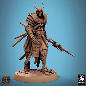 Wight Necromancer Undead Skeleton v15 Premium dnd Miniature Figure Figurine | Resin 3D Printed | 28mm 32mm up to 100mm | 46180