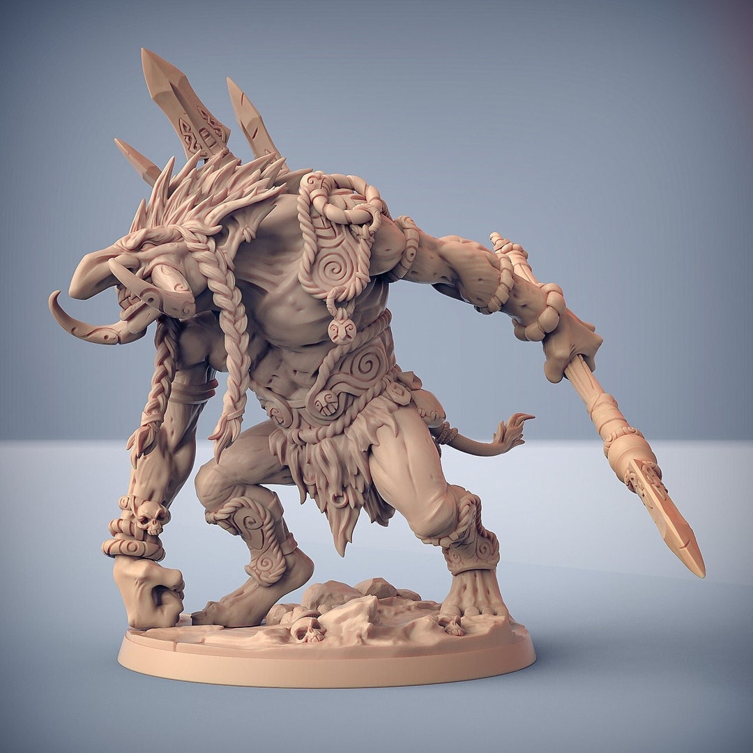 Troll Hunter B Premium Dnd Miniature Mini 28mm 32mm up to