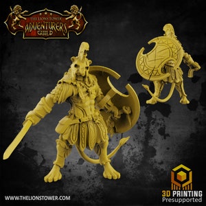 Agathion Leonin Paladin v2 Premium dnd Miniature Mini Warrior | Resin 3D Printed | 28mm 32mm 100mm | 49032