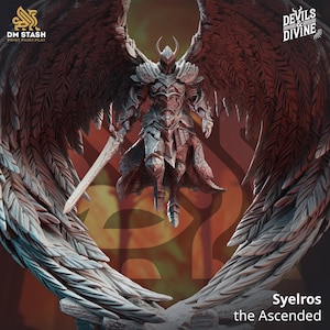 Aasimar Paladin Cleric Angel DnD Miniatures compatible with 28mm 32mm tabletop fantasy minis | 50503