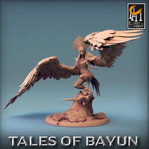 Female Harpy v7 Premium dnd Miniature Mini Fighter Warrior | Resin 3D Printed | 28mm 32mm 100mm | 44217