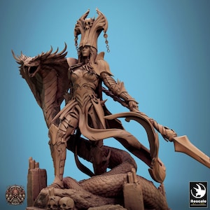 Demon Queen Premium dnd Miniature Mini | Sexy Female Pin Up Demon Princess Warrior Fighter | Resin 3D Printed | 46231