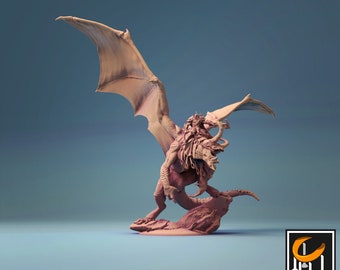 Mounted Dragon | Premium 3D Printed Fantasy Tabletop Miniatures 28mm to 100mm |    and Dragon  dnd