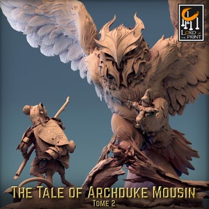 Owl v2 Bear Premium dnd Miniature Mini Unchained | Resin 3D Printed | 28mm 32mm up to 100mm | 44051