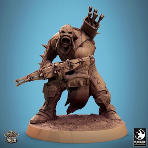 Orc Barbarian Infantry Marauder v1 Premium dnd Miniature Mini | Resin 3D Printed | 28mm 32mm up to 100mm | 46283
