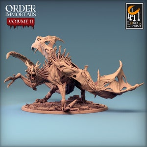 Ancient Bone Dragon v2 Premium Fantasy dnd Miniature Mini Figure Figurine Statue | Resin 3D Printed | 44414