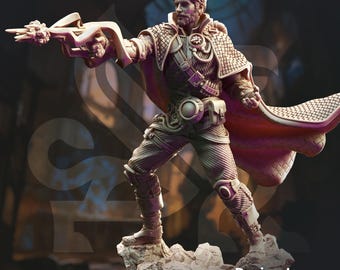 Assassin Rogue Gunslinger DnD Miniatures compatible with 28mm 32mm fantasy minis | 50508