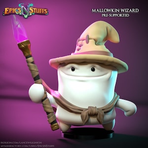 Tiny Cute Mushroom Wizard Miniature Mini | 28mm 32mm to 100mm | Resin 3D Printed | 45006