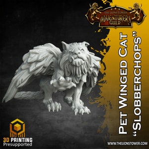Cat familiar | Premium 3D Printed Fantasy Tabletop dnd  Miniatures 32mm up to 100mm | 21680