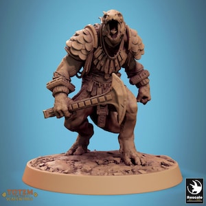 Lizardfolk Lizardman v5 Premium dnd Miniature Mini | Lizardmen Lizardman | Resin 3D Printed | 46505