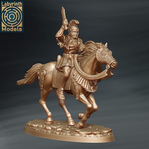 Knight Cleric Paladin Rider Commander v2 Premium dnd Miniature Mini Warrior | Resin 3D Printed | 28mm 32mm 100mm | 47043