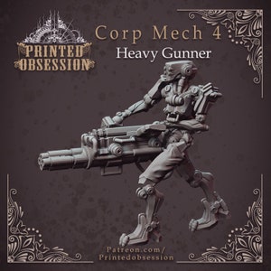 Mecha Heavy Gunner | Premium 3D Printed Fantasy Tabletop Miniatures 28mm 32mm up to 100mm |  dnd  21481
