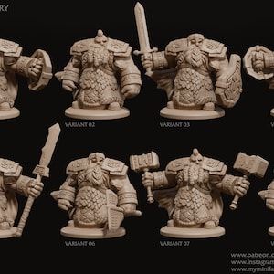 Dwarf Fighter Warrior | Premium 3D Printed Tabletop Miniatures 28mm 32mm to 100mm |     dnd  20348